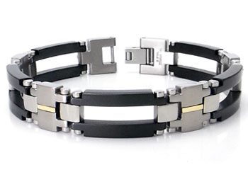 Dolan Bullock GENEVA 18K Gold & Black Titanium Steel Bracelet