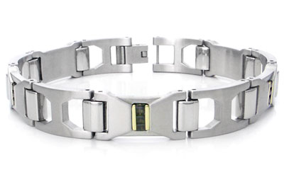 Dolan Bullock TRUMBULL 18K Gold & Smoky Topaz Steel Bracelet