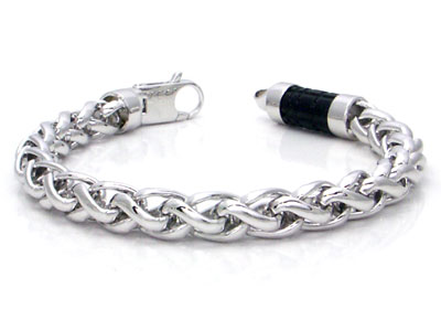 Dolan Bullock Sterling Silver Onyx Wheat Bracelet