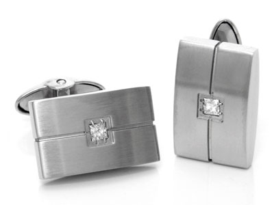 Dolan Bullock Stainless Steel Diamond Cufflinks