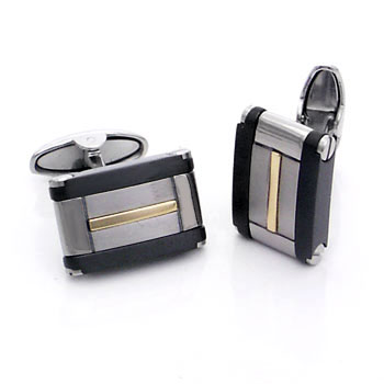 Dolan Bullock GENEVA 18K Gold Titanium Steel Cufflinks