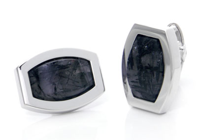 Dolan Bullock Sterling Silver Rutilated Quartz Cufflinks