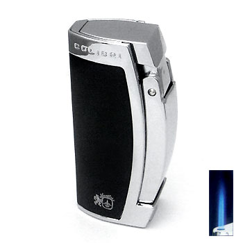 Colibri Enterprise Matte Black/Polished Silver Lighter