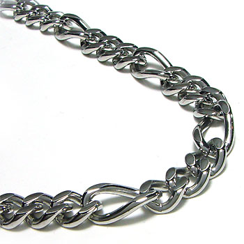 Nitrogen Stainless Steel Men's Figaro Link Necklace Chain