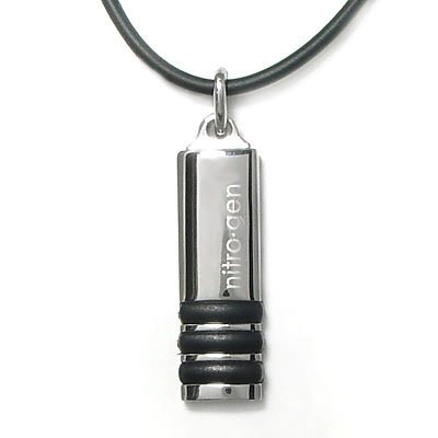 Nitrogen Stainless Steel Pendant w/ Rubber Cord Nitrogen Stainless Steel Pendant w/ Rubber Cord