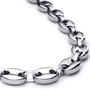 Titanium Men's 10mm Marina Link Necklace Chain Sz 28