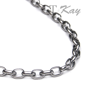Titanium 4MM Oval Rolo Men's Necklace Chain :  necklace designer jewelry jewellery