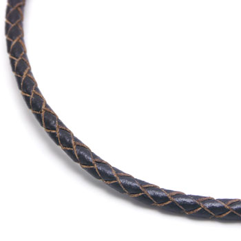 Braided Dark Brown Leather Necklace Cord