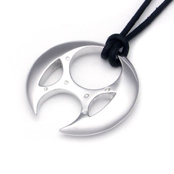 Sterling Silver Gothic Diamond Pendant w/ Leather Cord Sterling Silver Gothic Diamond Pendant w/ Leather Cord