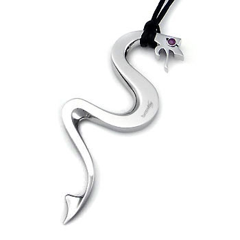 Brosway Stainless Steel Ruby Drake Pendant w/ Leather Cord