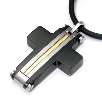 Dolan Bullock GENEVA 18K Gold Black Titanium Pendant /w cord