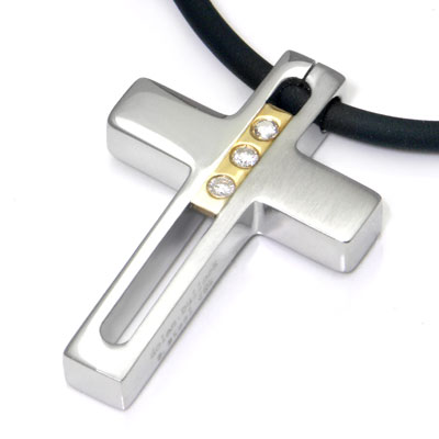 Dolan Bullock SEATTLE 18K Gold Steel Diamond Pendant /w cord