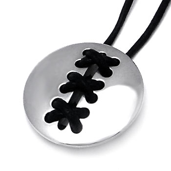 Zoppini Stainless Steel Pendant w/ Crossing Leather Cord