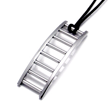 Manuel.Zed Stainless Steel Pendant w/ Leather Cord
