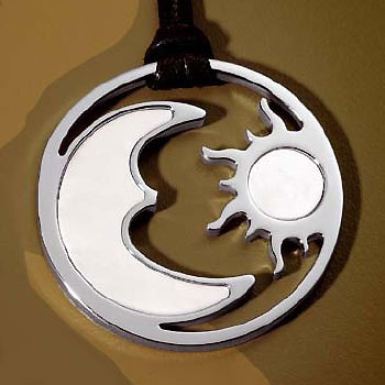 Maui Stainless Steel Mother of Pearl Pendant w/ Leather Cord