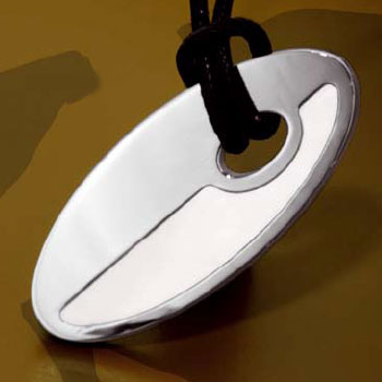 Maui Stainless Steel Mother of Pearl Pendant w/ Leather Cord