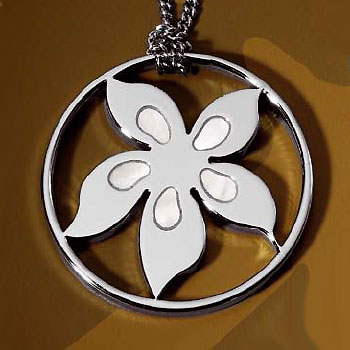 Maui Stainless Steel Mother of Pearl Pendant w/ Chain