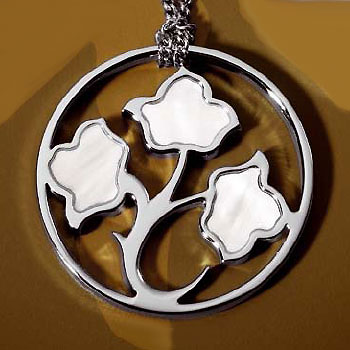 Maui Stainless Steel Mother of Pearl Pendant w/ Chain