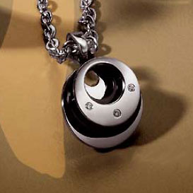 Kimana Black Stainless Steel Diamond Pendant /w Chain