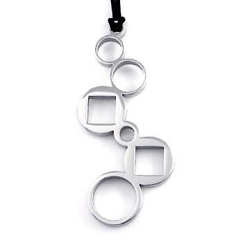 Manuel.Zed Stainless Steel Scattered Pendant w/ Leather Cord