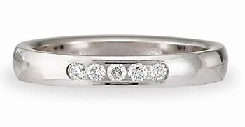 Benchmark 14K White or Yellow Gold Diamond Wedding Band 0.10 TCW