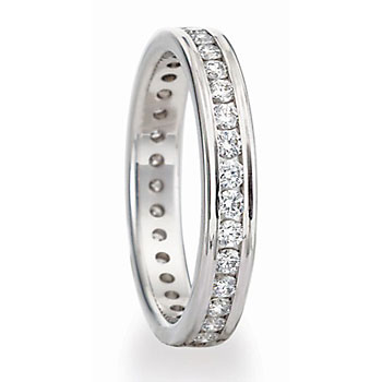 Benchmark 3MM 14K Gold Diamond Eternity Wedding Band 0.72 TCW