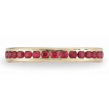 Benchmark 14K Gold Ruby Eternity Wedding Band Ring 0.96 TCW