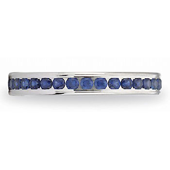 Benchmark 14K Gold Sapphire Wedding Eternity Band 0.96 TCW