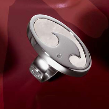 Saigon Stainless Steel Mother of Pearl Diamond Ring