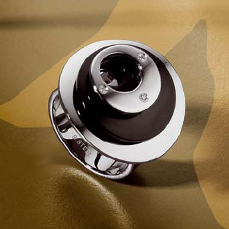 Kimana Black Round Stainless Steel Diamond Ring from titaniumkay.com