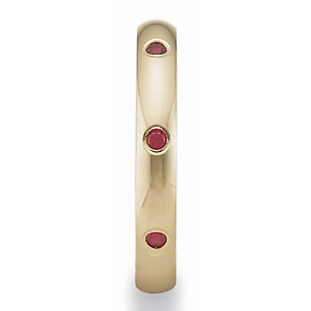 Benchmark 3MM 14K Gold Ruby Wedding Band Ring