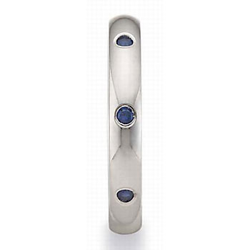 Benchmark 3MM 14K White or Yellow Gold Sapphire Wedding Band