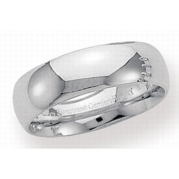 Benchmark 6MM 14K White Gold C/F Wedding Band