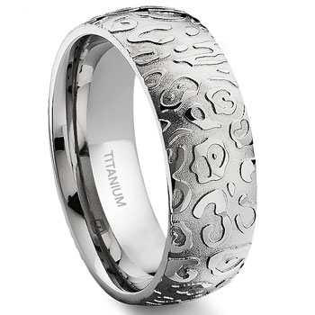 7 Degree JAGUAR SKIN Titanium Band Ring