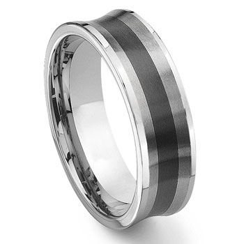 2nd Generation Tungsten Carbide Two Tone Concave Wedding Band Ring,forge,seranite