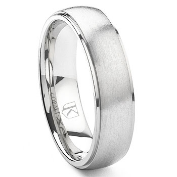 Cobalt XF Chrome 6MM Dome Wedding Band Ring w/ Raised Center,Benchmark,Scott,SK
