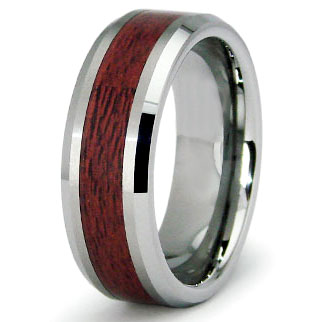 Tungsten Carbide Wedding Ring on Tungsten Carbide Maple Wood Wedding Band Ring