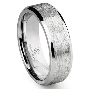 Cobalt XF Chrome 8MM Italian Di Seta Finish Wedding Band Ring Cobalt XF Chrome 8MM Italian Di Seta Finish Wedding Band Ring