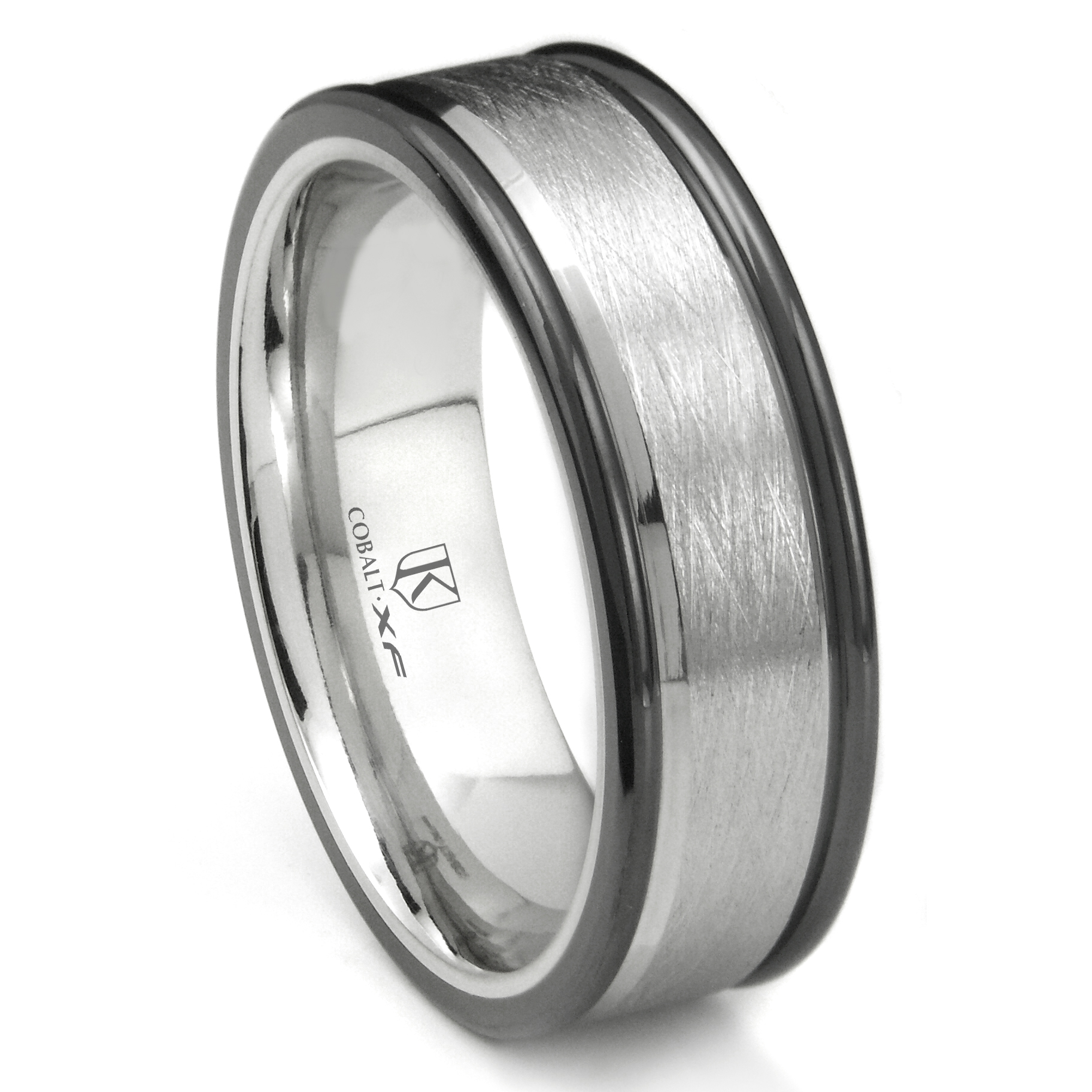 Titanium Steel Two Row Design Men's Wedding Band