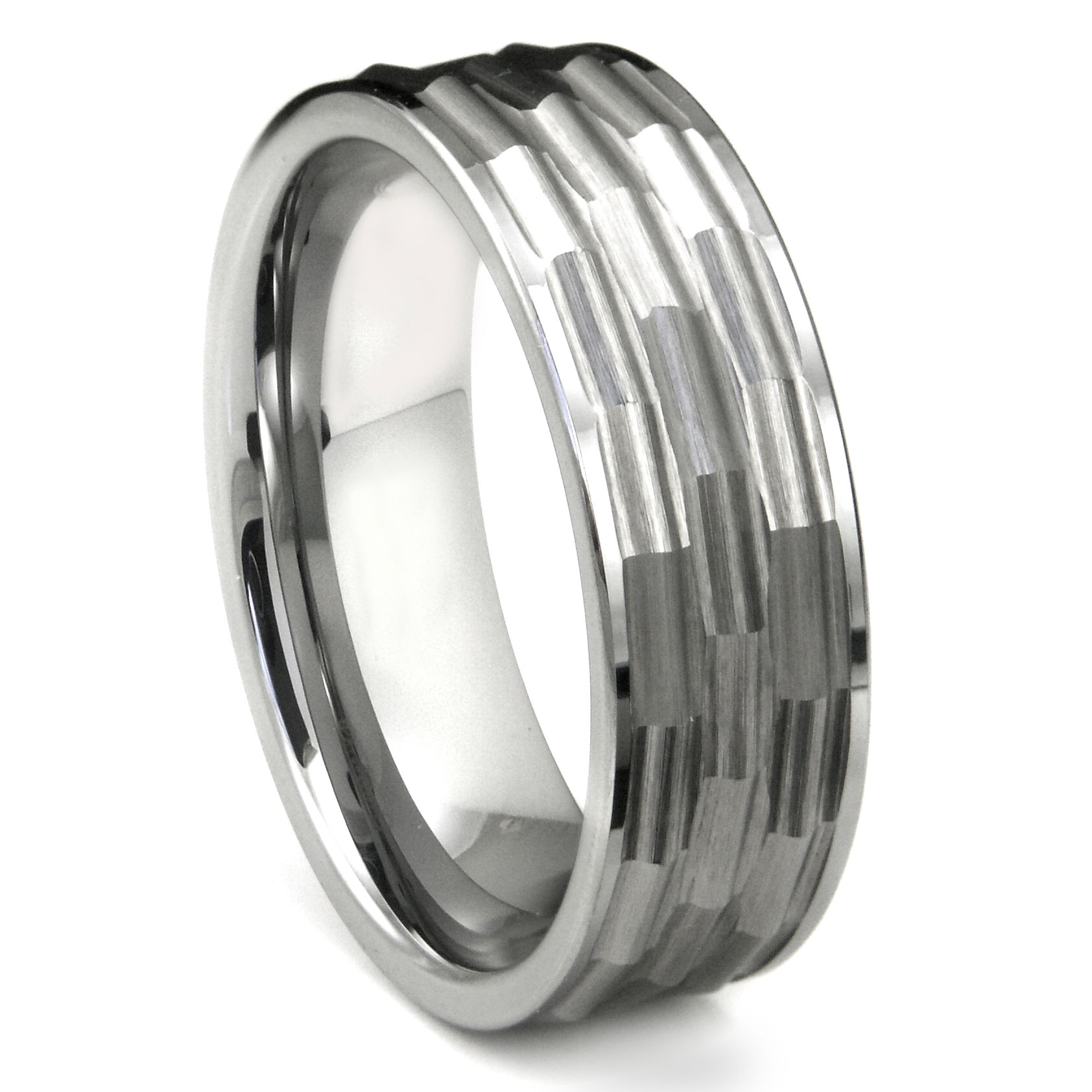 ... men s wedding band our tungsten carbide hammered finish flat wedding