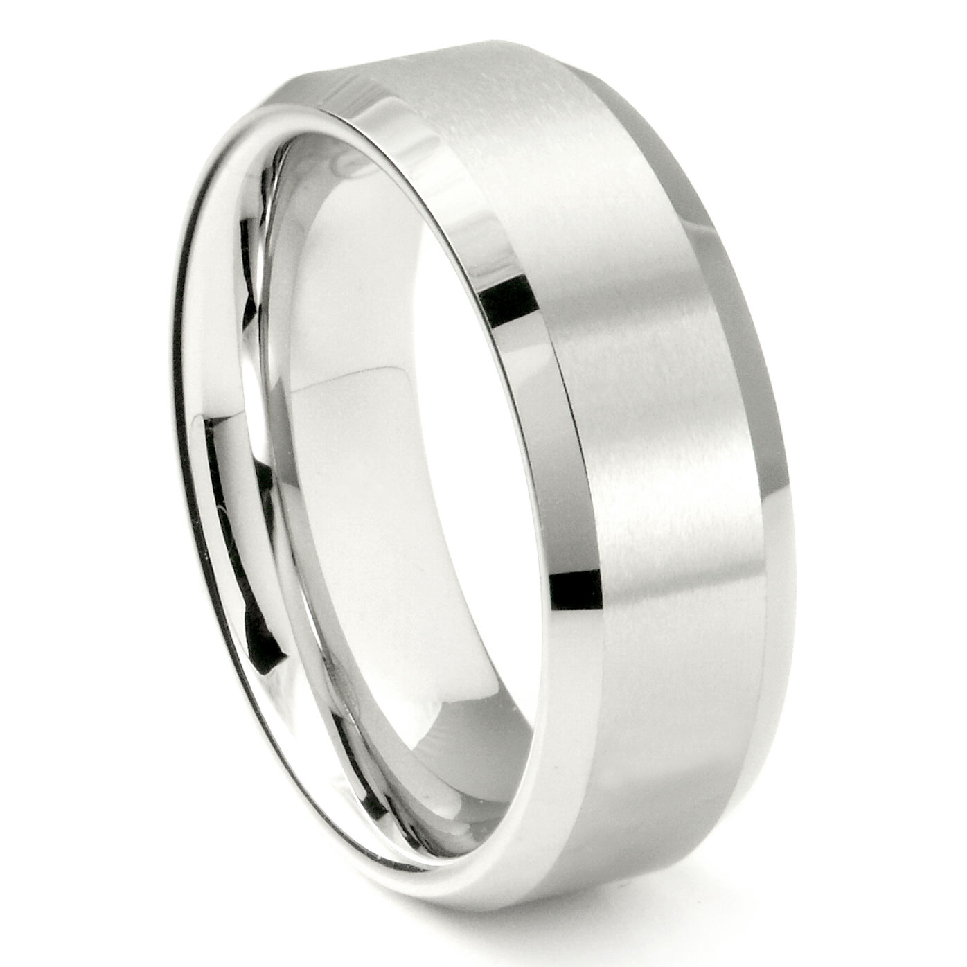 White tungsten shop mens wedding band