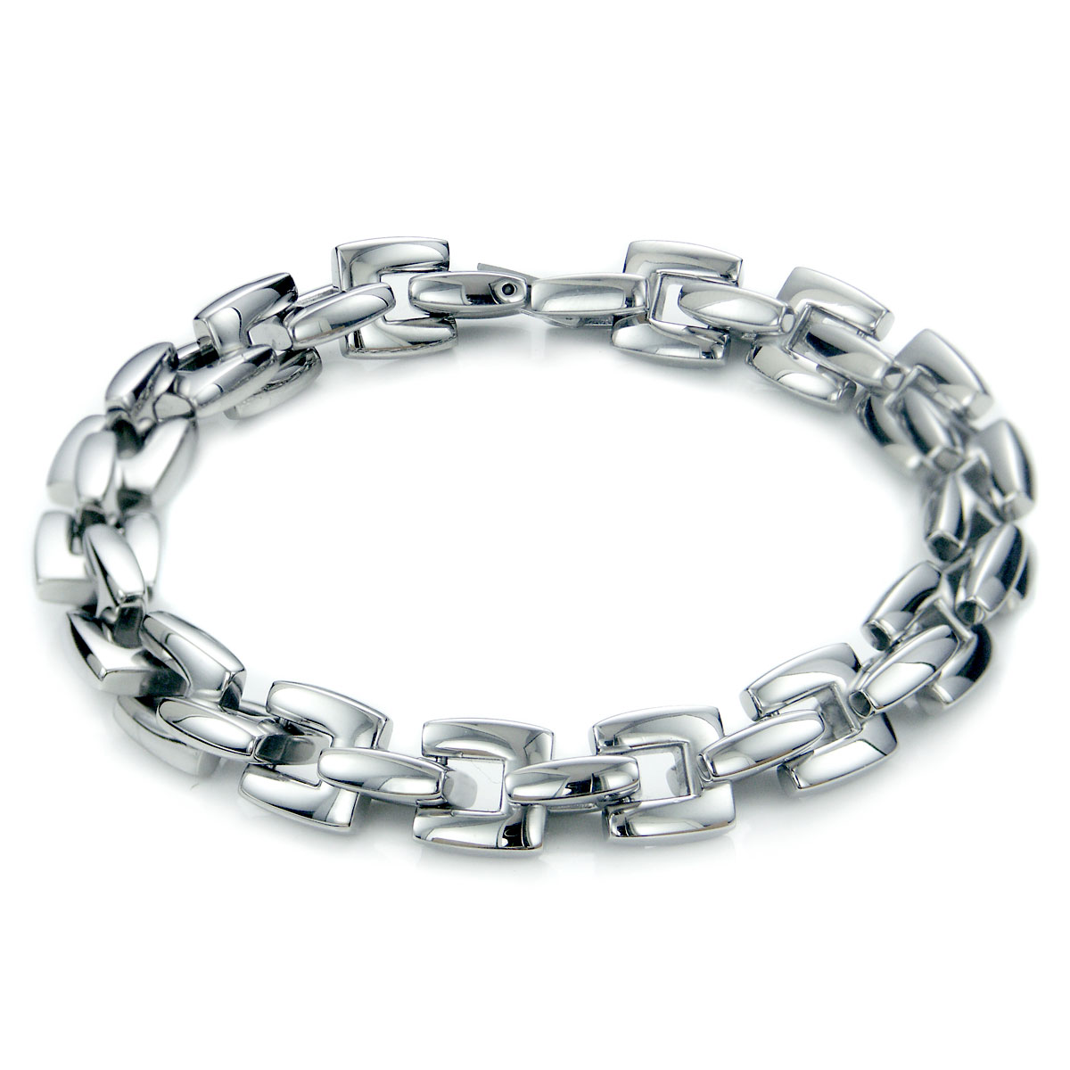 Stainless Steel Men's Large Box Link Bracelet