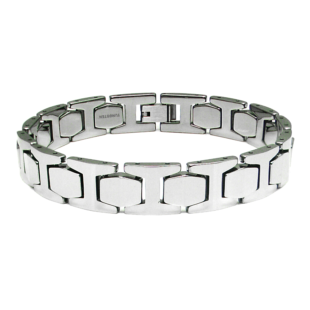 Tungsten Carbide Men's High Polish Link Bracelet Mens Bracelet Tungsten Carbide Stainless Steel