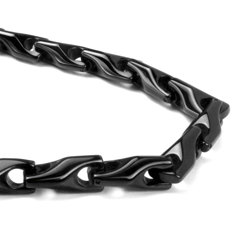 Black Tungsten Carbide Men's Wheat Link Necklace Chain Sz 20