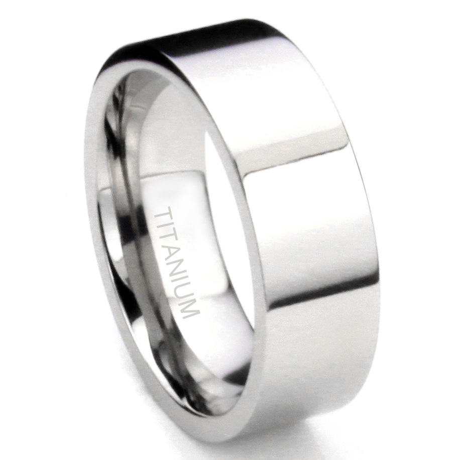 Titanium 8mm Comfort Fit Plain Dome Wedding Band Thumb Ring 
