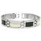 Stainless Steel Carbon Fiber Bracelet w/ Gold Stripe Accent