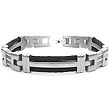 Men's Titanium Long Black Cable Link Bracelet