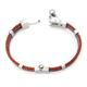 Stainless Steel Men's Bracelet w/ Brown Braided Leather
