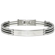 Stainless Steel Black Resin Engravable ID Link Bracelet