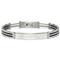 Stainless Steel Black Resin Engravable ID Link Bracelet